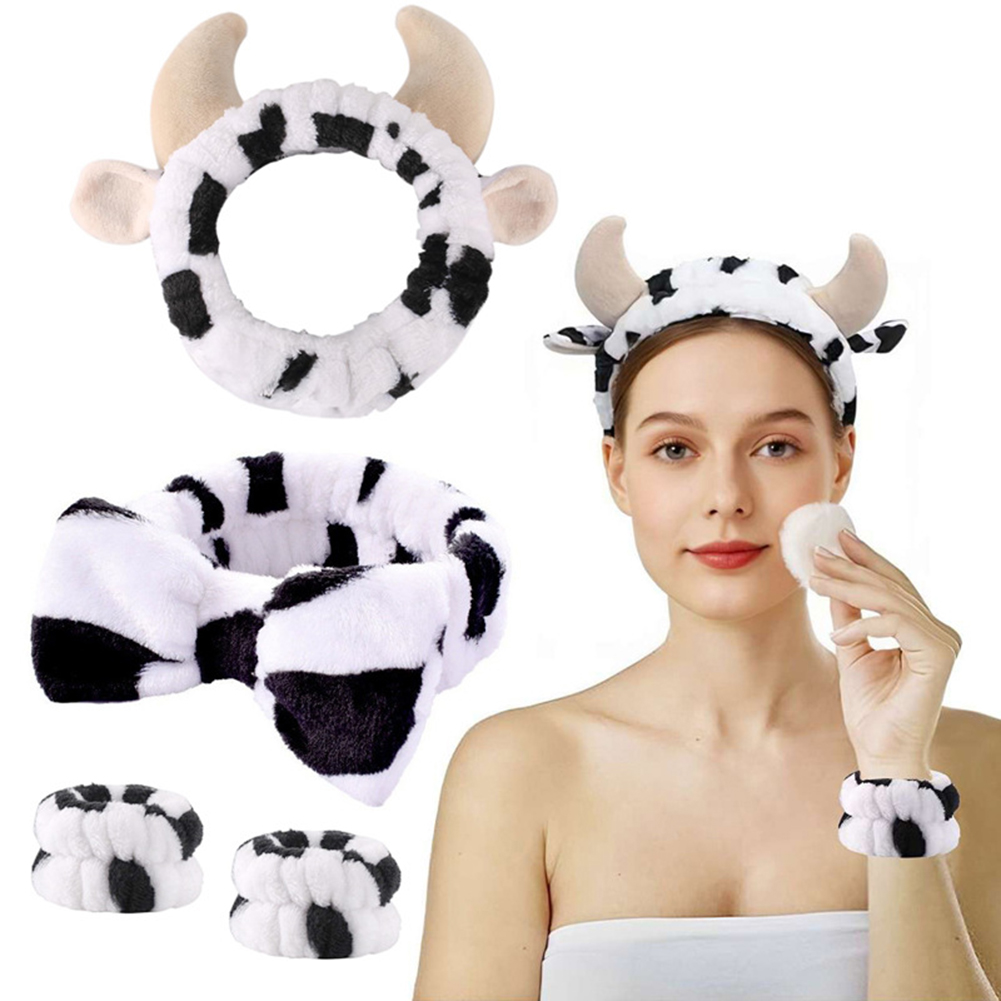 Skincare Routine - 4 stks 3D Koe Hoofdband Super
