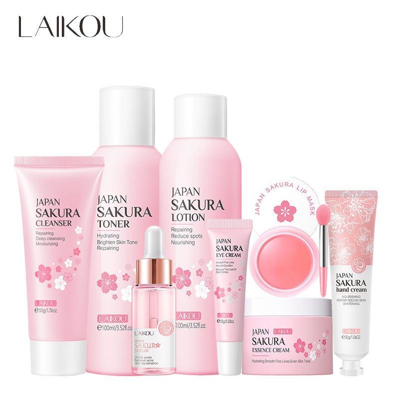 Hyaluronic Acid Serum - Laikou 8 Stuks Sakura Gezichtsverzorging Set