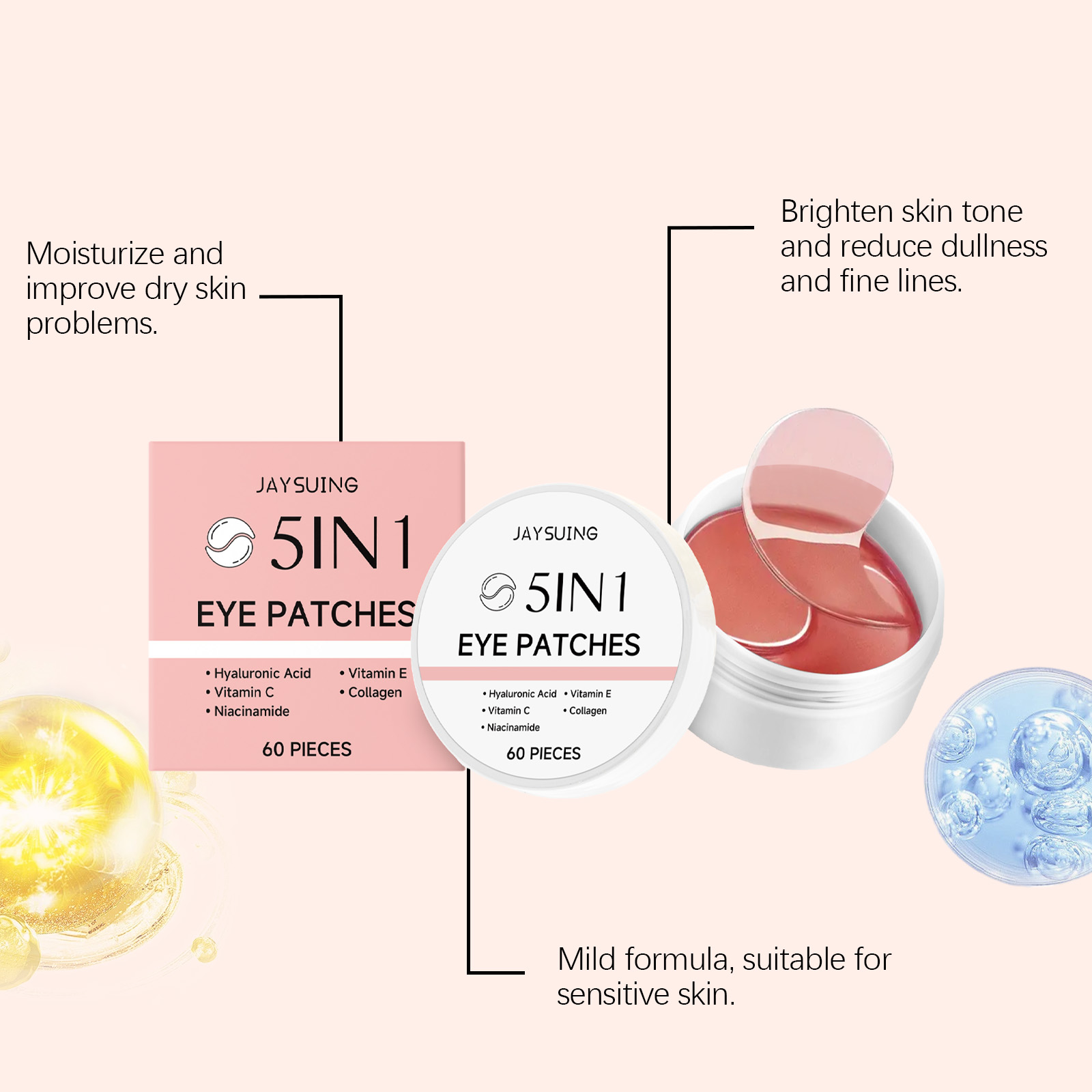 JAYSUING 5-in-1 Onderoogpatche - Hyaluronic Acid Serum recensie en prijs