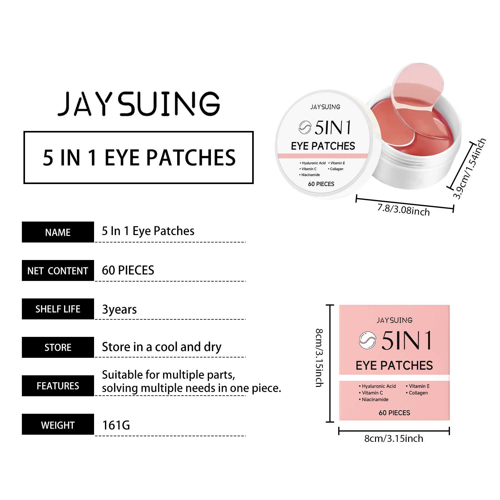 JAYSUING 5-in-1 Onderoogpatche - Hyaluronic Acid Serum recensie en prijs